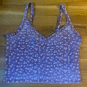 American Eagle Purple Flower Cropped Tank